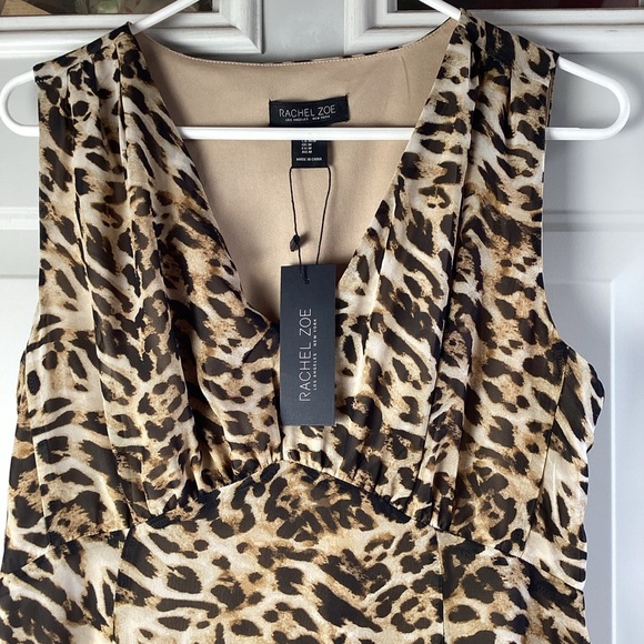 Rachel Zoe Beige /Tan animal print sleeveless maxi dress - Picture 2 of 7